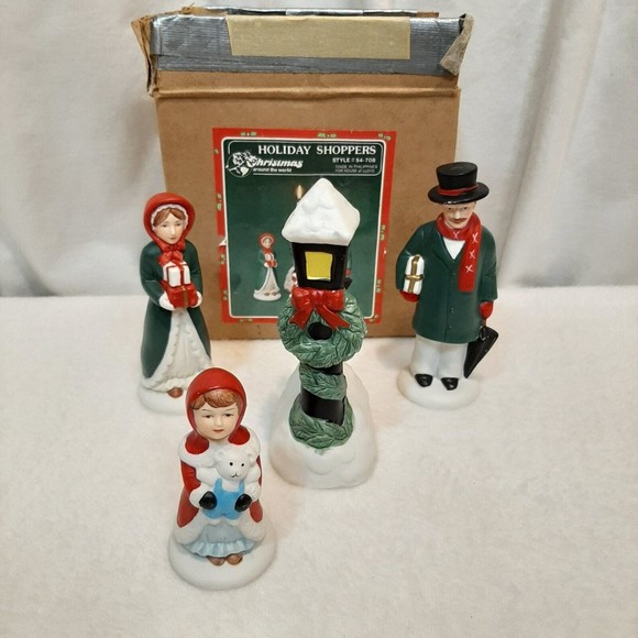 Vintage Christmas Around the World House of Lloyd Holiday Shoppers Figures 1985 - Picture 1 of 16
